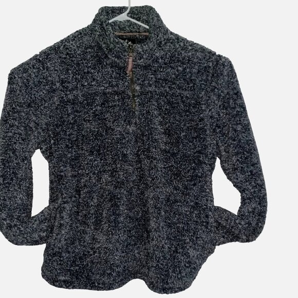 Alpine Sherpa Pullover Relaxed Cabincore 1/4 Zip Cozy Boxy Jacket Top Wms XXL - Picture 2 of 9